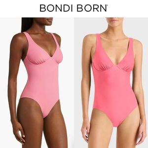 BONDI BORN Nimah Underwire One-Piece Swimsuit in Rose Pink NWT 325$